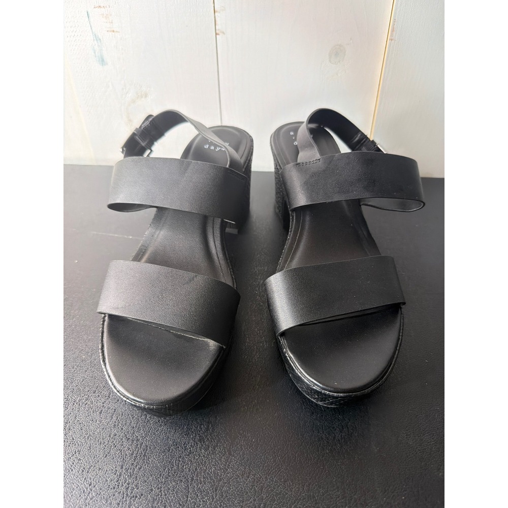 A New Day Womens 9.5 Black Platform Slingback Sandals F16751028
